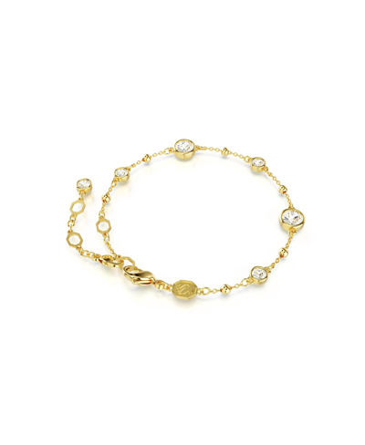 Shop Swarovski Round Cut, White, Gold-tone Imber Bracelet