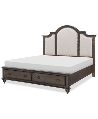 Shop Macy's Mandeville Upholstered King Storage Bed In White