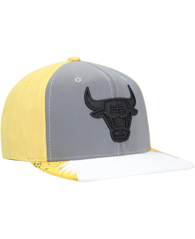 Mitchell & Ness Men's  Gray, Yellow Chicago Bulls Day 5 Snapback Hat In Gray,yellow
