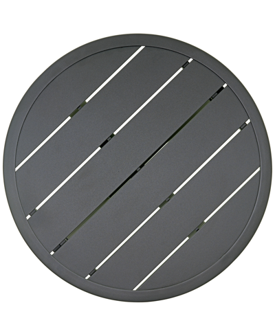 Agio Astaire 60" Round Outdoor Slat Top Dining Table, Created For Macy's In Dark Brown Aluminum