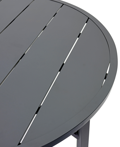Agio Astaire 60" Round Outdoor Slat Top Dining Table, Created For Macy's In Dark Brown Aluminum