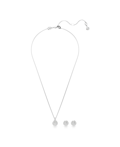 Swarovski White, Rhodium Plated Meteora Set In Silver
