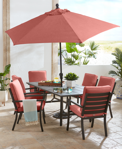 Agio Astaire Outdoor 7-pc Dining Set (84x42" Table + 4 Dining Chairs + 2 Swivel Chairs), Created For Macy In Oyster Light Grey