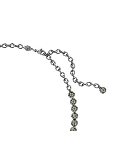 Shop Swarovski Round Cut, Gray, Ruthenium Plated Imber Tennis Necklace