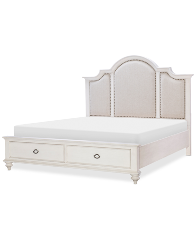 Macy's Mandeville Upholstered Queen Storage Bed In White