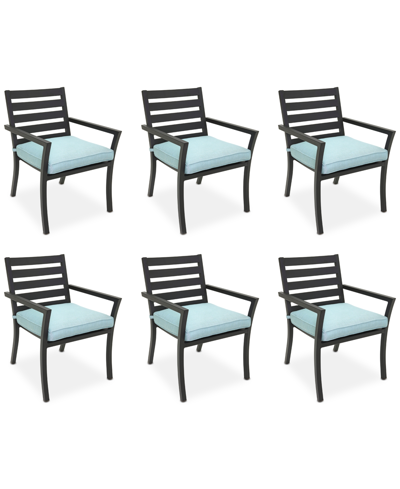 Shop Agio Astaire Outdoor 6-pc Dining Chair Bundle Set In Spa Light Blue