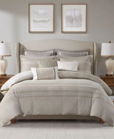 Shop Madison Park Signature Carmel Oversized Jacquard Comforter Sets In Natural,beige