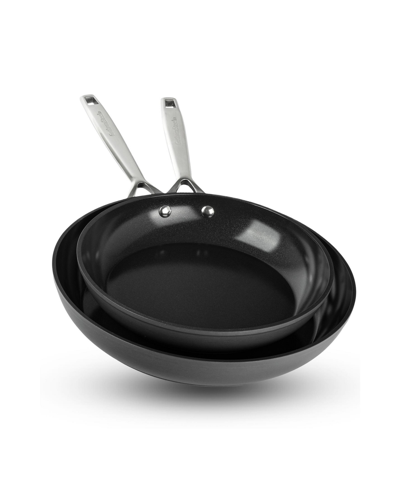 Shop Gotham Steel Professional 2x Hard Anodized Ultra Ceramic 10" And 12" Frying Pans In Black