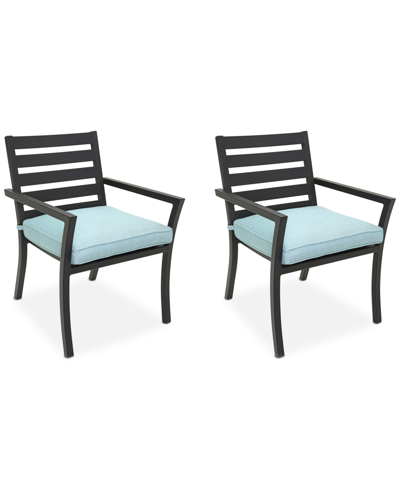 Shop Agio Astaire Outdoor 2-pc Dining Chair Bundle Set In Spa Light Blue