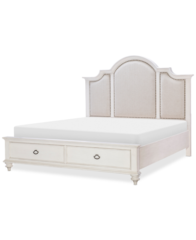 Shop Macy's Mandeville Upholstered Queen Storage Bed In Brown