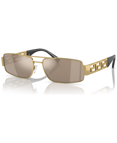 Shop Versace Men's Sunglasses, Ve2257 In Light Brown,gold Mirror
