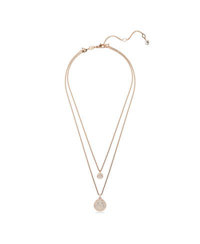 Swarovski Meteora Pendant Small Layer Rose Gold Shiny Crystal In Rose Gold