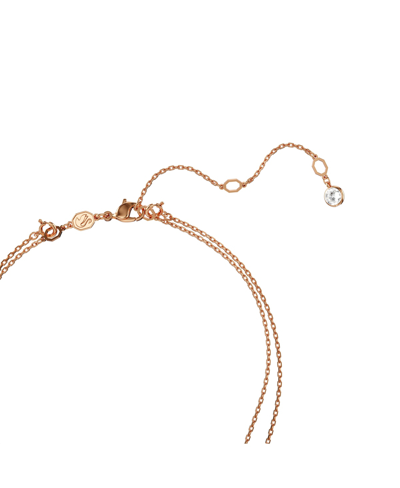 Shop Swarovski White, Rhodium Plated Or Rose-gold Tone Or Gold-tone Meteora Layered Pendant Necklace In Rose Gold