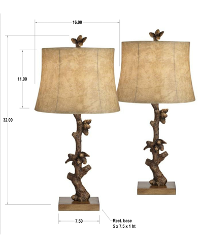 Shop Pacific Coast Set Of 2 Twin Groves Table Lamp In Dark Bronze