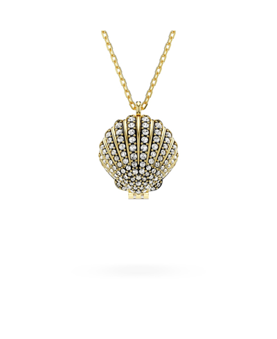 Swarovski Idyllia F Pendant Shell Locket Gold Shiny Crystal In Gold