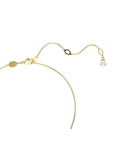 Shop Swarovski Crystal  Imitation Pearl, Shell, White, Gold-tone Idyllia Pendant Necklace