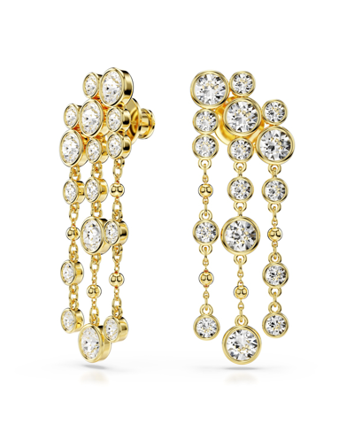 Swarovski Imber Round Cut Drop Earrings In Gold