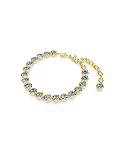Shop Swarovski Round Cut, Blue, Gold-tone Imber Bracelet