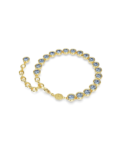 Shop Swarovski Round Cut, Blue, Gold-tone Imber Bracelet