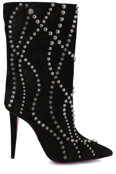 Shop Christian Louboutin Astrilarge Booty Pika Spikes Boots In Black