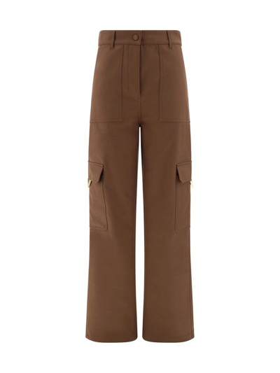 Shop Valentino High Waist Wide Leg Trousers In Brown