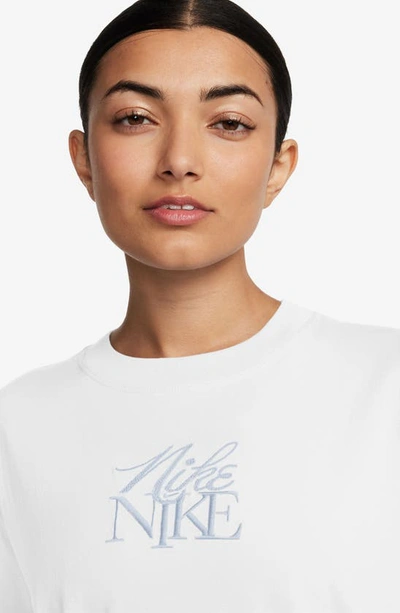 Shop Nike Oversize Embroidered T-shirt In White