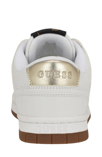 Shop Guess Rubinn Sneaker In White/ Gold