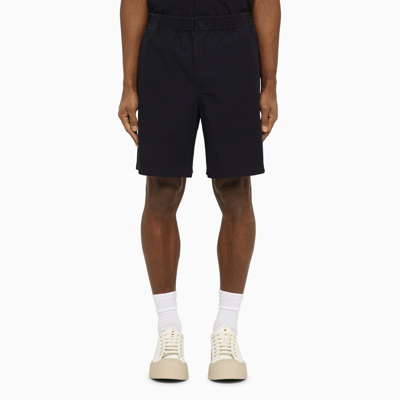 Shop Apc A.p.c. Dark Navy Bermuda Shorts In Cotton