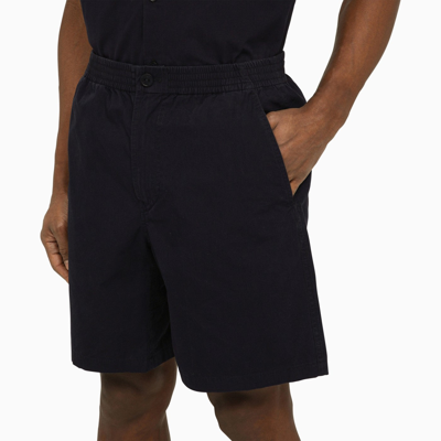 Shop Apc A.p.c. Dark Navy Bermuda Shorts In Cotton