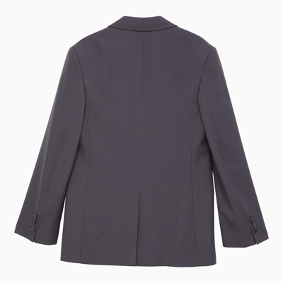 Shop Acne Studios Blue Single Breasted Jacket In Wool Blend