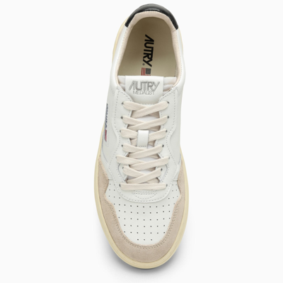 Shop Autry Medalist Trainer In White/black Leather And Suede