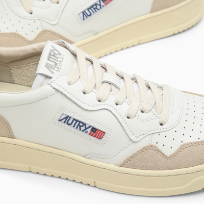 Shop Autry Medalist Trainer In White/black Leather And Suede