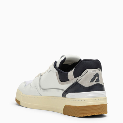 Shop Autry White/blue Leather And Suede Clc Trainer