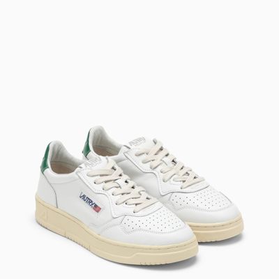 Shop Autry White/green Leather Medalist Sneakers