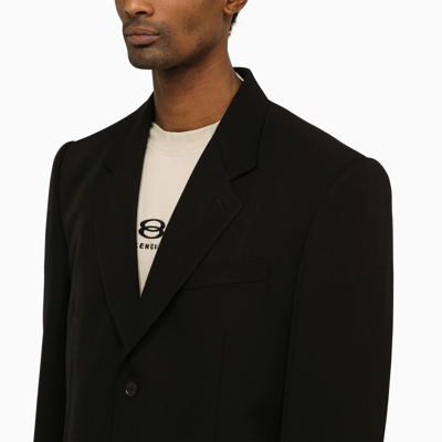 Shop Balenciaga Black Wool Single Breasted Jacket