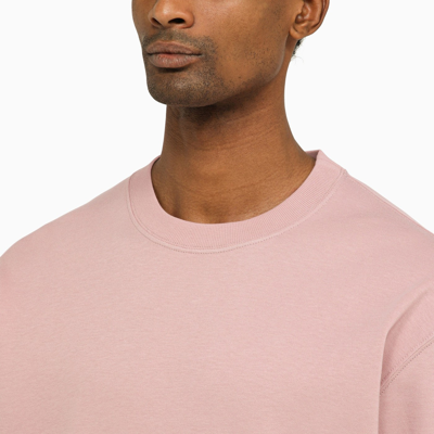 Shop Brunello Cucinelli Pink Crewneck Sweater In Cotton