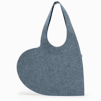 Shop Coperni Denim Heart Mini Tote Bag