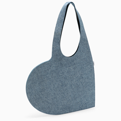 Shop Coperni Denim Heart Mini Tote Bag