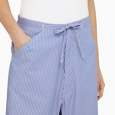 Shop Darkpark Light Blue/white Striped Cotton Daisy Wide Trousers