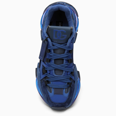 Shop Dolce & Gabbana Dolce&gabbana Air Master Blue/black Fabric Trainer