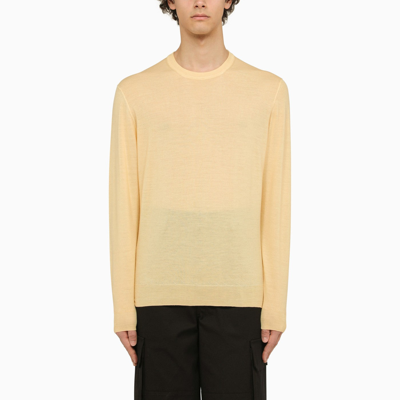 Shop Drumohr Yellow Wool Crewneck Sweater