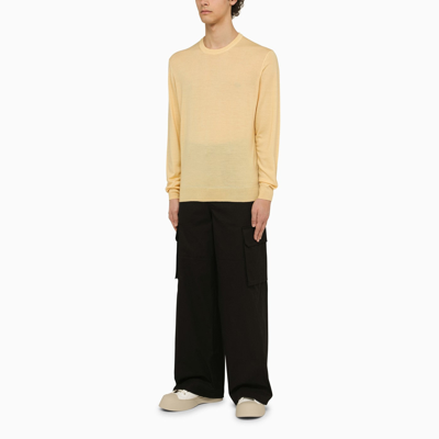 Shop Drumohr Yellow Wool Crewneck Sweater