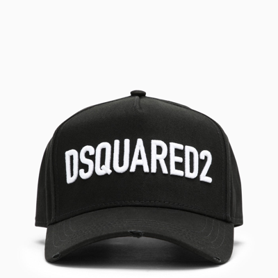 Shop Dsquared2 Black Baseball Cap With Logo