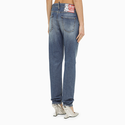 Shop Dsquared2 Jennifer Navy Blue Denim Jeans