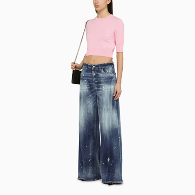 Shop Dsquared2 Pink Cotton Cropped Jersey