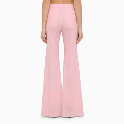Shop Dsquared2 Pink Wool Blend Palazzo Trousers