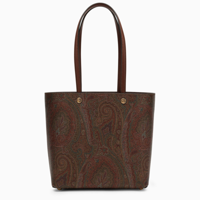 Shop Etro Paisley Shopping Bag In Coated Canvas