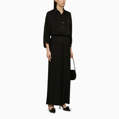 Shop Federica Tosi Black Viscose Palazzo Trousers