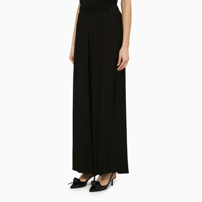 Shop Federica Tosi Black Viscose Palazzo Trousers