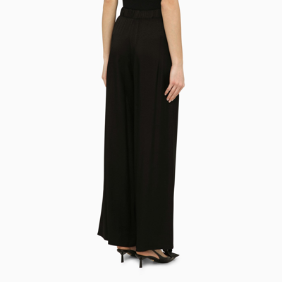 Shop Federica Tosi Black Viscose Palazzo Trousers